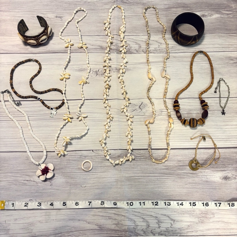 Jewelry Lot of 11 Items Bohemian Boho Beach Jewelry Necklaces Bracelets Ring - Picture 2 of 9